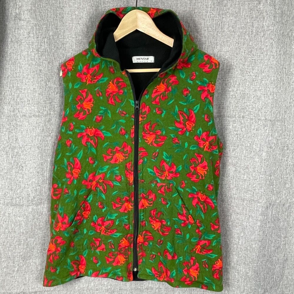 otantik Vest Women 100% Pamuk Cotton With Hood Full Zip All Over Print Flower